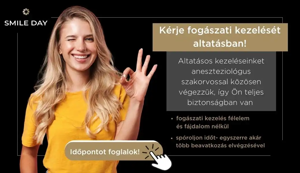 Banner az altatásról implantátum beültetése esetén.